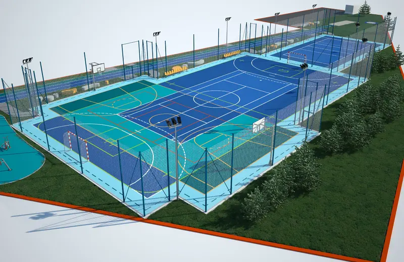 Rozbudowa infrastruktury sportowej przy VIII LO w Rzeszowie. Powstaną m.in. dwa boiska [WIZUALIZACJE]