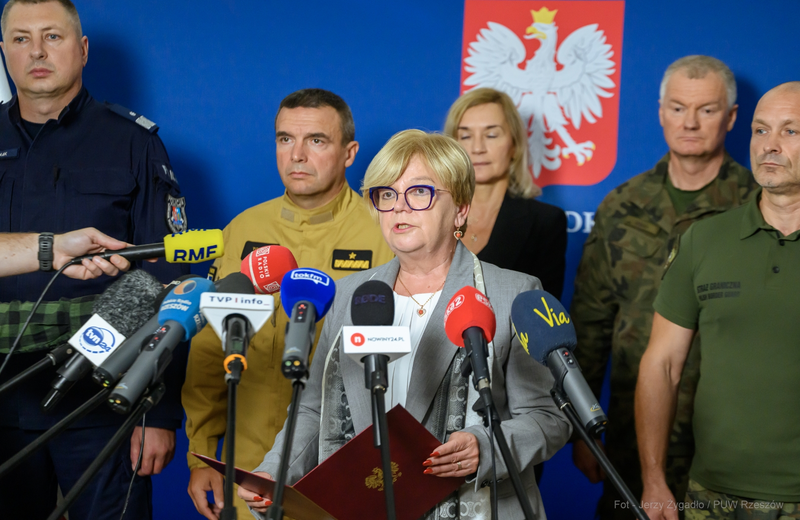 Komunikat Wojewody Podkarpackiego w związku z naruszeniem polskiej przestrzeni powietrznej