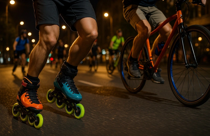 Nocny przejazd rolkowo-rowerowy przez ulice Rzeszowa