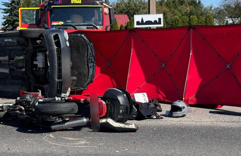 Tragiczny wypadek w miejscowości Przędzel. Nie żyje 32-letni motocyklista