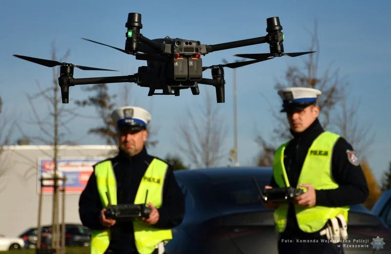 Policyjny dron „łapał” kierowców na rondzie Honorowych Dawców Krwi w Rzeszowie