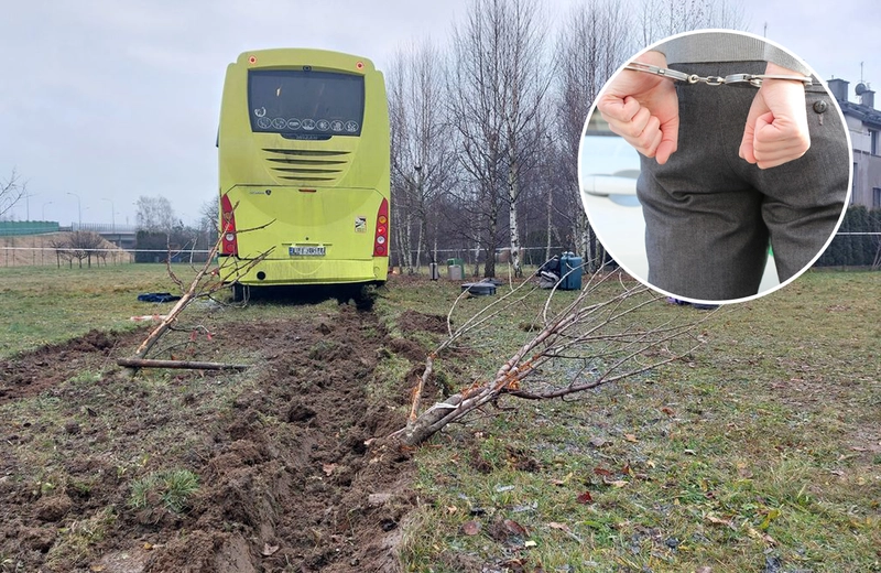 Tymczasowy areszt dla kierowcy autokaru, który wypadł z ronda Kuronia