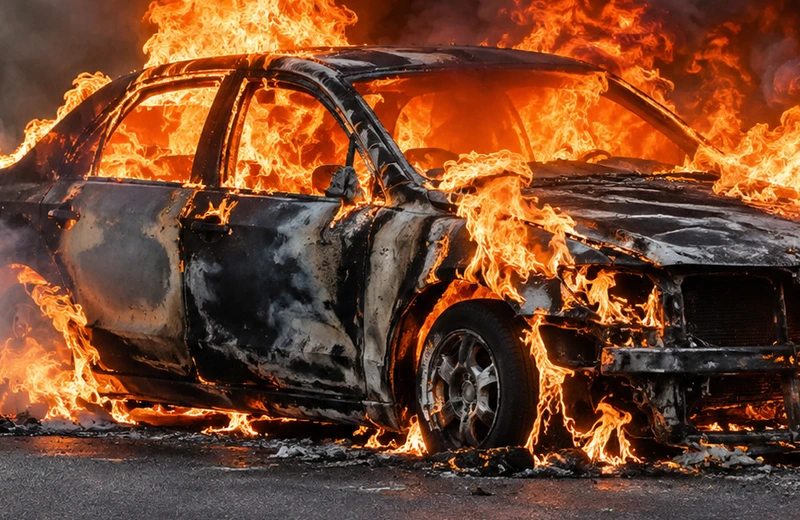 Pożar samochodu na A4 między Sędziszowem a Rzeszowem. Utrudnienia w ruchu