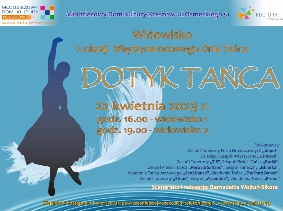 Dotyk tańca - widowisko z okazji Międzynarodowego Dnia Tańca 