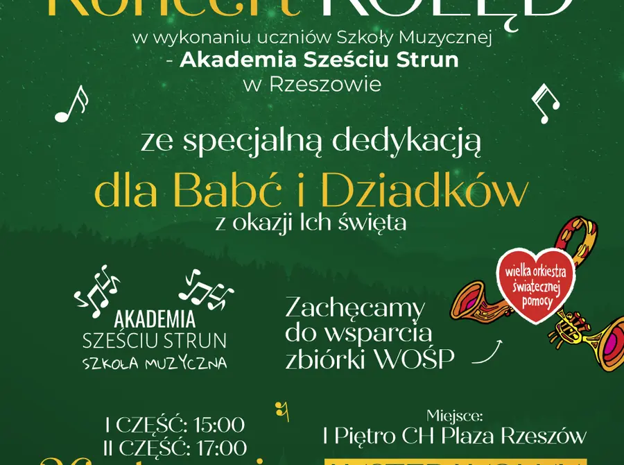 Koncert kolęd z dedykacją dla babć i dziadków i zbiórką dla WOŚP
