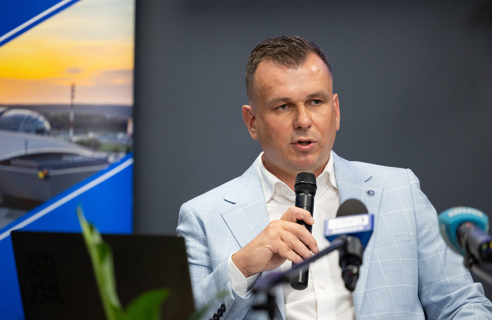 Konferencja podsumuwująca I półrocze 2025 na lotnisku w Jasionce / fot. Port Lotniczy Rzeszów - Jasionka