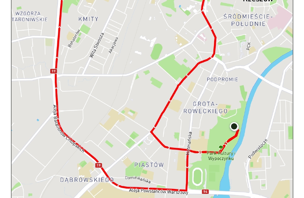 Mapa Nocnej Parady Rowerowej / Materiały organizatora