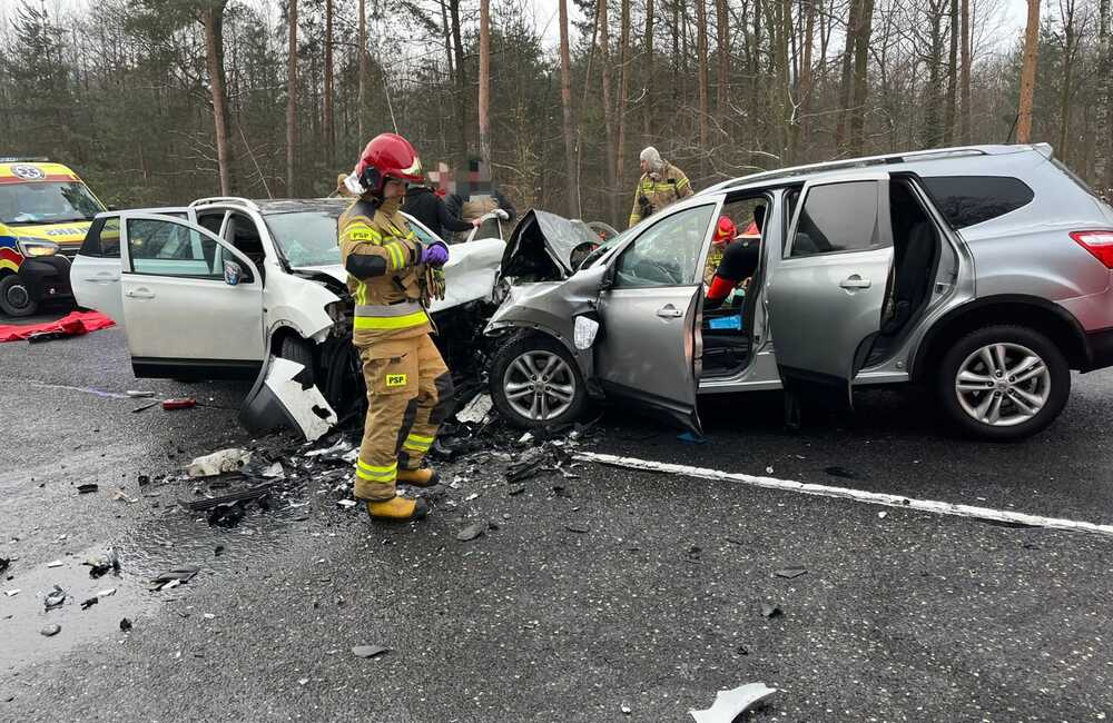 Wypadek w Głogowie Małopolskim / fot. mł. bryg. Marcin Bieniek/KM PSP w Rzeszowie