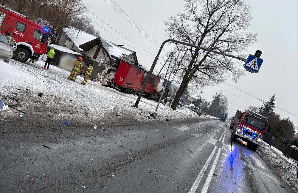 Wypadek na DK73 w Jaśle / fot. KPP w Jaśle