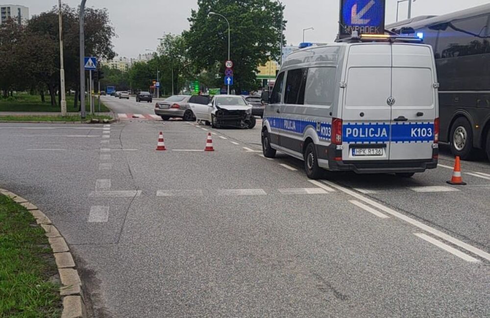 Wypadek na al. Rejtana w Rzeszowie - 18.05.2026 / fot. KMP w Rzeszowie
