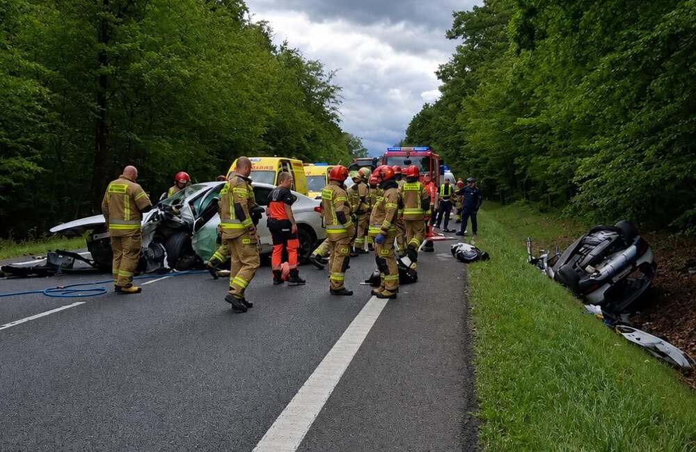 Wypadek na trasie Głogów Małopolski - Widełka / fot. Wojewódzka Stacja Pogotowia Ratunkowego w Rzeszowie