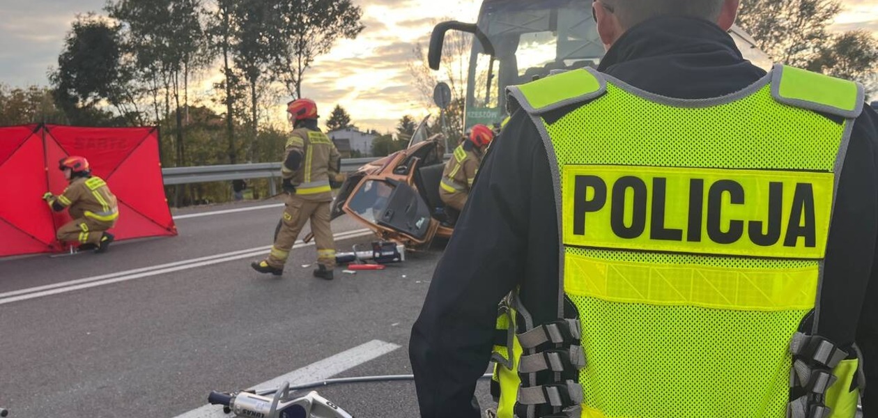 Tragiczny wypadek na DK9 w Kupnie, fot. KPP w Kolbuszowej