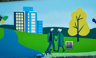 Mural przy hali na Podpromiu - fot. ViC / RESinet.pl, Rzeszów