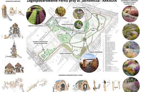 Koncepcja zagospodarowania nowej części Arkadii na osiedlu Drabinianka / ZZM w Rzeszowie