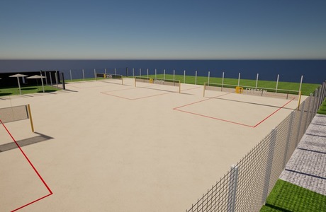 Wizualizacja areny z boiskami do siatkówki plażowej / Materiały UM Rzeszowa