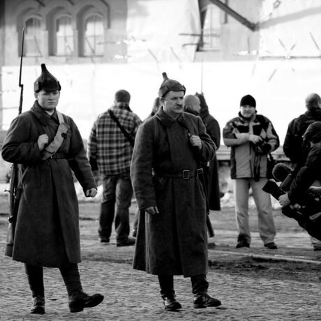 Rekonstrukcja "Na nieludzką ziemię" - Rampa kolejowa - Przemyśl - 28.02.2010 - fot 1