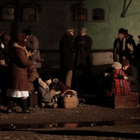 Rekonstrukcja "Na nieludzką ziemię" - Rampa kolejowa - Przemyśl - 28.02.2010 - fot 19