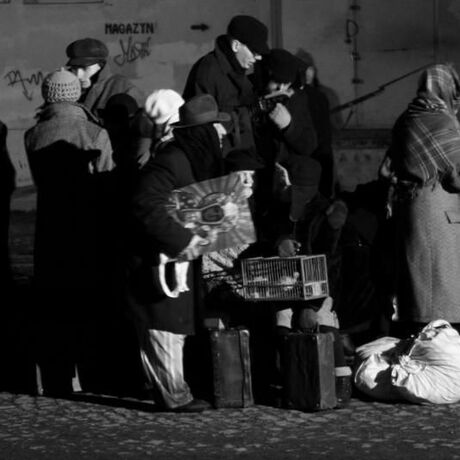 Rekonstrukcja "Na nieludzką ziemię" - Rampa kolejowa - Przemyśl - 28.02.2010 - fot 18