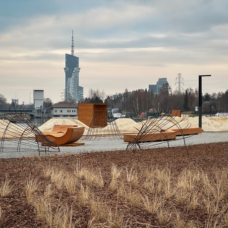 Rzeszów - Budowa miejskiej plaży nad Wisłokiem [grudzień 2024] - fot 1