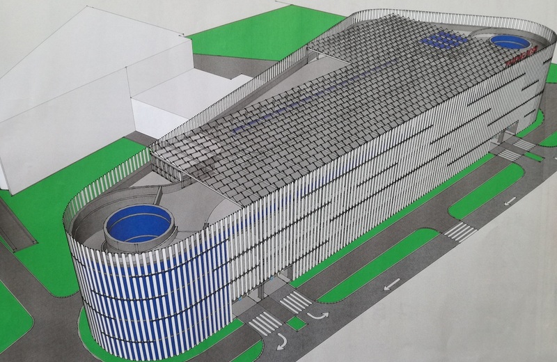 Projekt oraz wstępne informacje nt. wielopoziomowego parkingu przy basenach ROSIR-u