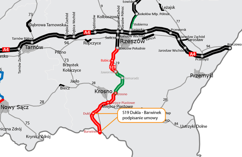 Jest umowa na realizację odcinka S19 Dukla - Barwinek