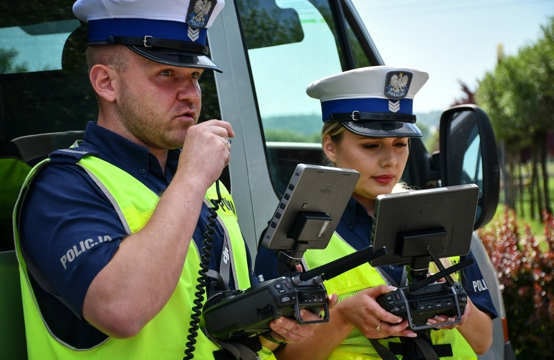 Policyjny dron znów krążył nad rondem Honorowych Dawców Krwi w Rzeszowie