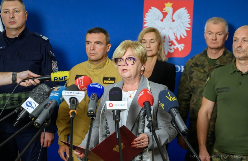 Komunikat Wojewody Podkarpackiego w związku z naruszeniem polskiej przestrzeni powietrznej