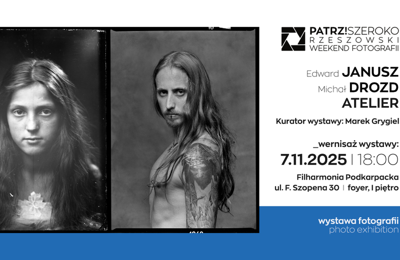 Zdjęcia Michała Drozda korespondujące z pracami Edwarda Janusza na wystawie w Filharmonii Podkarpackiej