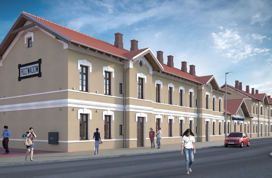 Wizualizacja przebudowanego dworca Stalowa Wola Rozwadów / Materiały prasowe PKP PLK