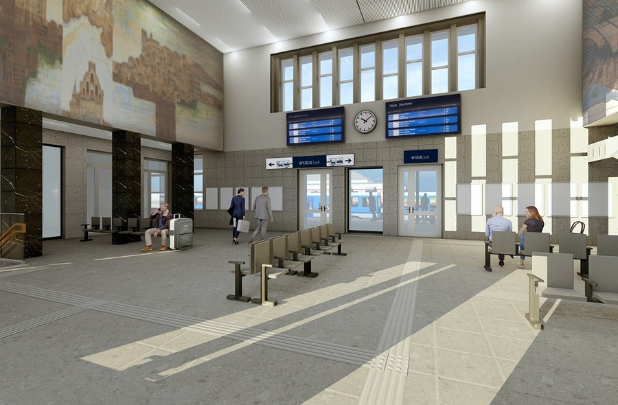 Wizualizacja wnętrza Rzeszów Główny / PKP S.A.
