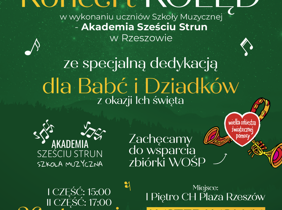 Koncert kolęd z dedykacją dla babć i dziadków i zbiórką dla WOŚP