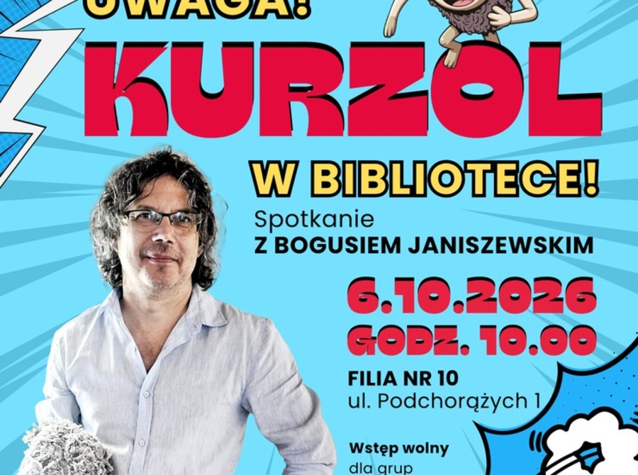 Uwaga! Kurzol w bibliotece! Spotkanie z Bogusiem Janiszewskim