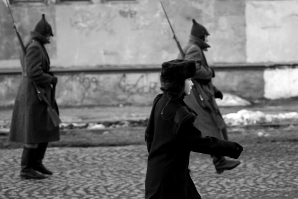 Rekonstrukcja "Na nieludzką ziemię" - Rampa kolejowa - Przemyśl - 28.02.2010
