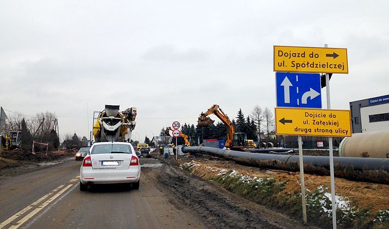Roboty drogowe na ul. Rzecha - 28.01.2015