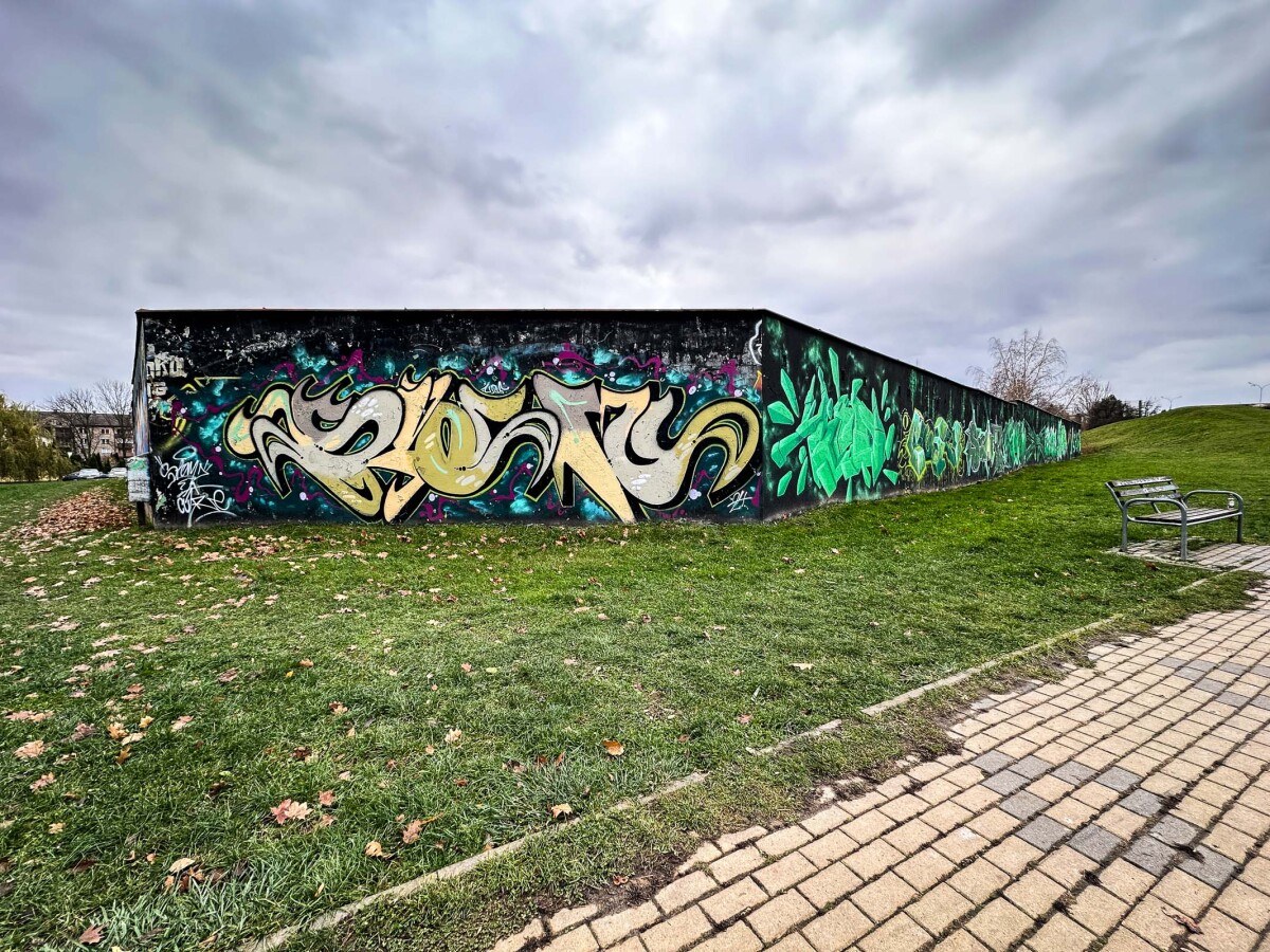 Rzeszów - Graffiti na garażach w Parku Zdrowia na osiedlu Kmity
