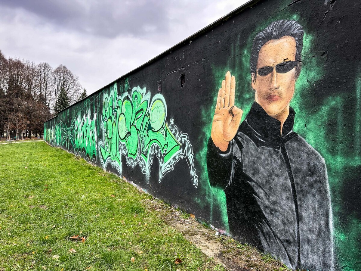 Rzeszów - Graffiti na garażach w Parku Zdrowia na osiedlu Kmity