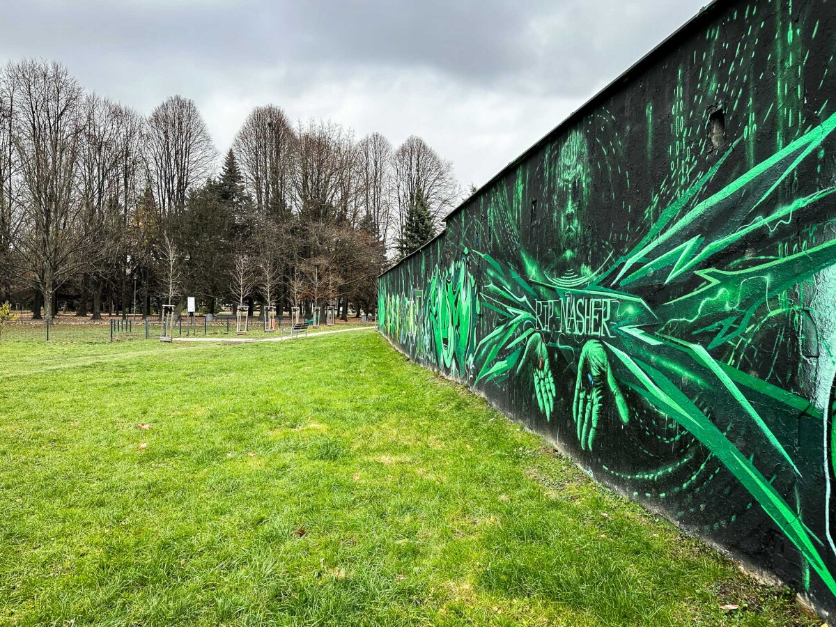 Rzeszów - Graffiti na garażach w Parku Zdrowia na osiedlu Kmity