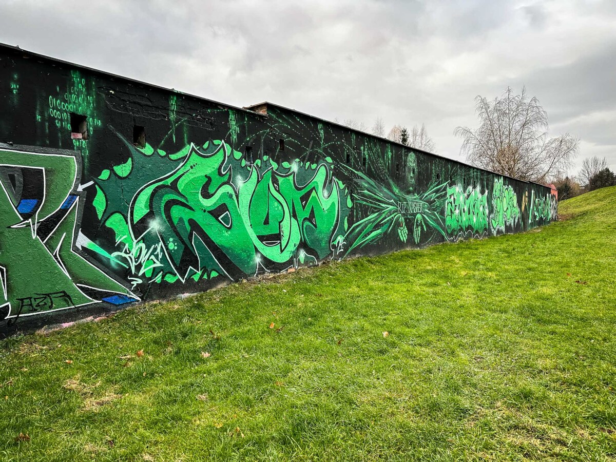 Rzeszów - Graffiti na garażach w Parku Zdrowia na osiedlu Kmity