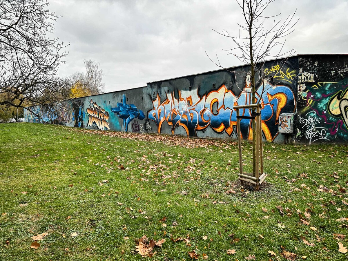 Rzeszów - Graffiti na garażach w Parku Zdrowia na osiedlu Kmity