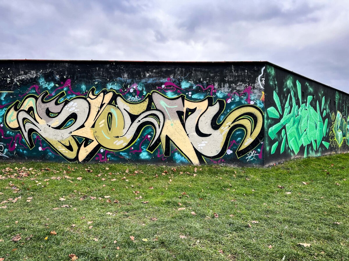 Rzeszów - Graffiti na garażach w Parku Zdrowia na osiedlu Kmity