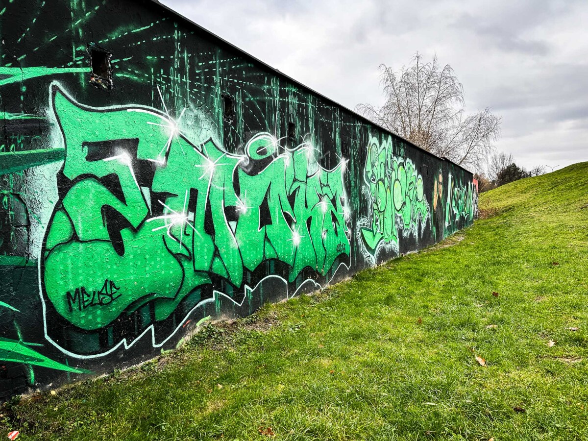 Rzeszów - Graffiti na garażach w Parku Zdrowia na osiedlu Kmity