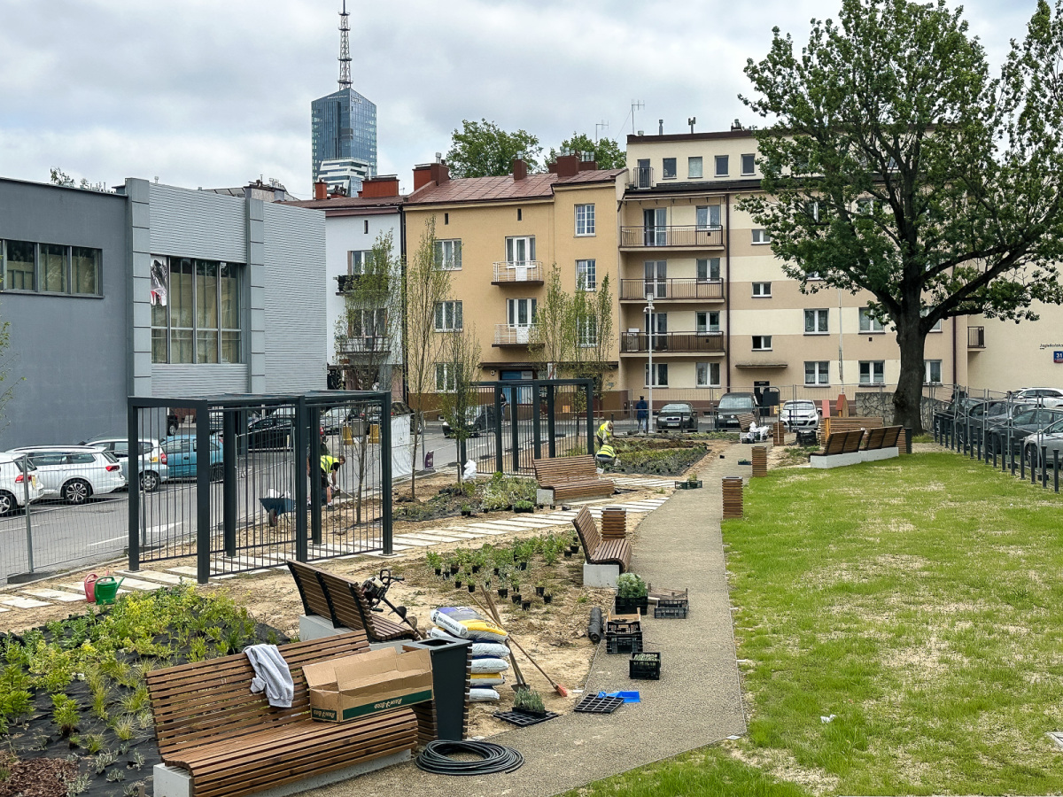 Rzeszów - Budowa ogrodu kieszonkowego w centrum Rzeszowa, przy ul. Jagiellońskiej [czerwiec 2025]
